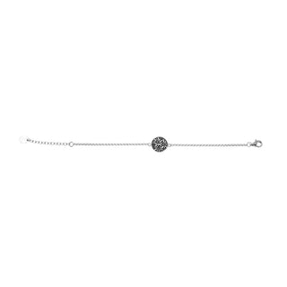 Sterling Silver Bracelet with domed profile element Edelweiss Pattern by Gexist®