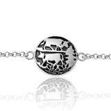 Sterling Silver Bracelet with domed profile element Poya Pattern by Gexist®