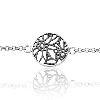Sterling Silver Bracelet with filigree Edelweiss Pattern by Gexist®
