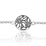 Sterling Silver Bracelet with filigree Edelweiss Pattern by Gexist®