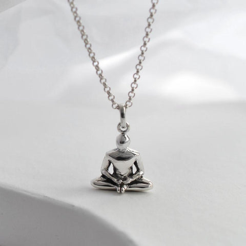 Sterling Silver Buddha Konasana Necklace (MQ1051) by Gexist®