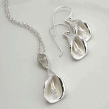 Sterling Silver Calla Lily Necklace (MB067P) by Gexist®