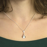 Sterling Silver Calla Lily Necklace (MB067P) by Gexist®