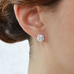 Sterling Silver Carnation Earrings (MD276E) by Gexist®