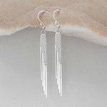 Sterling Silver Cascading Bars Earrings (ME413E) by Gexist®