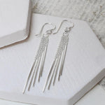 Sterling Silver Cascading Bars Earrings (ME413E) by Gexist®