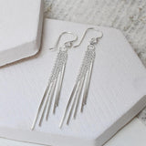 Sterling Silver Cascading Bars Earrings (ME413E) by Gexist®