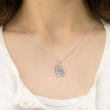 Sterling Silver Celtic Flower Necklace (MC216) by Gexist®