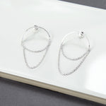 Sterling Silver Chain Curve Earrings (MD301) by Gexist®