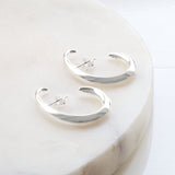 Sterling Silver Contemporary Curl Stud Earrings (MZB65) by Gexist®