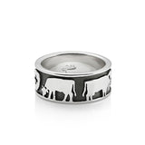 Sterling Silver Cow, Swiss flag, Edelweiss Ring by Gexist®