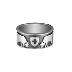 Sterling Silver Cow, Swiss flag, Edelweiss Ring by Gexist®