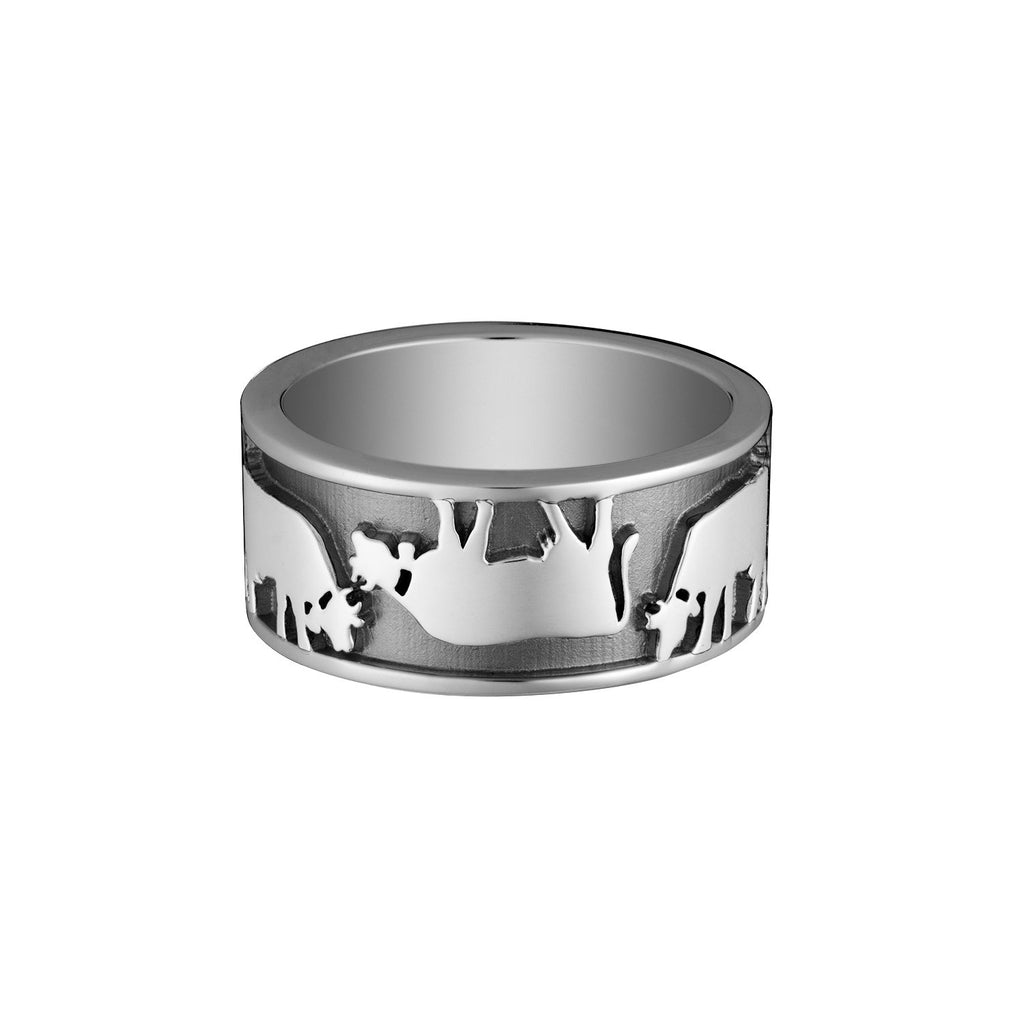 Sterling Silver Cow Vice Versa Ring by Gexist®