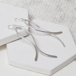 Sterling Silver Curved Ribbon Earrings (ME405E) by Gexist®
