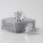 Sterling Silver Daisy Stud Earrings (MB068ES) by Gexist®