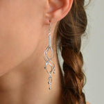 Sterling Silver Dancing Waves Earrings (ME393E) by Gexist®