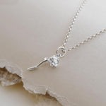 Sterling Silver Delicate Rose Necklace (MC204P) by Gexist®