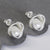 Sterling Silver Designer Round Pearl Stud Earrings (MD316E) by Gexist®