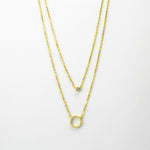 Sterling Silver Double Circle Pavé Necklace (MX1350) by Gexist®