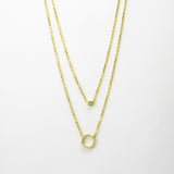 Sterling Silver Double Circle Pavé Necklace (MX1350) by Gexist®