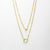 Sterling Silver Double Circle Pavé Necklace (MX1350) by Gexist®