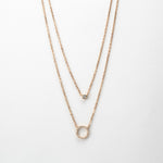 Sterling Silver Double Circle Pavé Necklace (MX1350) by Gexist®