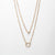 Sterling Silver Double Circle Pavé Necklace (MX1350) by Gexist®