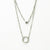 Sterling Silver Double Circle Pavé Necklace (MX1350) by Gexist®