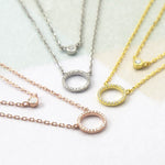 Sterling Silver Double Circle Pavé Necklace (MX1350) by Gexist®