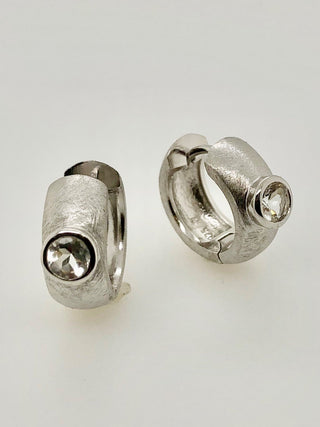 Sterling Silver Earrings with Swiss Stone Cristal Quartz by Gexist®