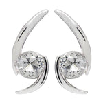 Sterling Silver Earrings with Swiss Stone Cristal Quartz by Gexist®