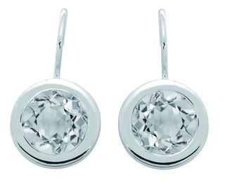 Sterling Silver Earrings with Swiss Stone Cristal Quartz by Gexist®