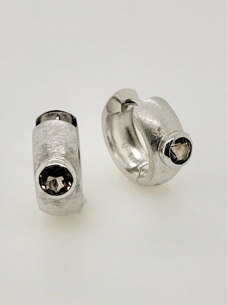 Sterling Silver Earrings with Swiss Stone Smoky Quartz by Gexist®