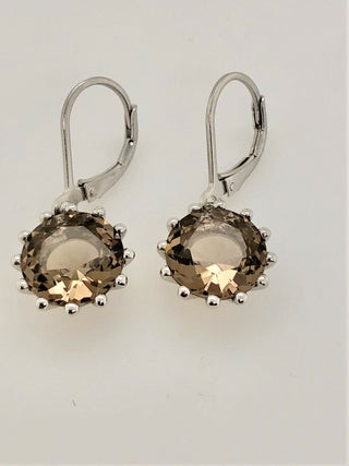 Sterling Silver Earrings with Swiss Stone Smoky Quartz by Gexist®