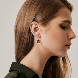 Sterling Silver Earrings with Swiss Stone Smoky Quartz by Gexist®