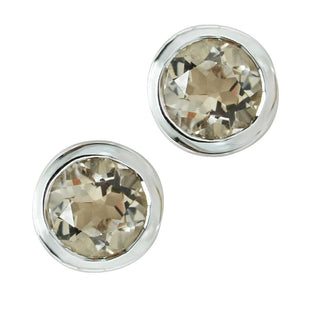 Sterling Silver Earrings with Swiss Stone Smoky Quartz by Gexist®