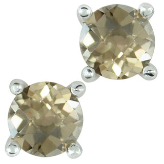 Sterling Silver Earrings with Swiss Stone Smoky Quartz by Gexist®