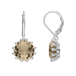 Sterling Silver Earrings with Swiss Stone Smoky Quartz by Gexist®