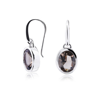 Sterling Silver Earrings with Swiss Stone Smoky Quartz by Gexist®