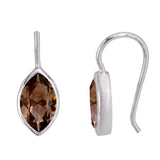 Sterling Silver Earrings with Swiss Stone Smoky Quartz by Gexist®