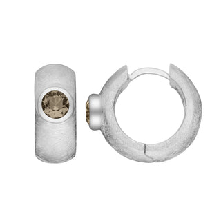 Sterling Silver Earrings with Swiss Stone Smoky Quartz by Gexist®