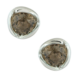 Sterling Silver Earrings with Swiss Stone Smoky Quartz by Gexist®