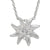Sterling Silver Edelweiss Necklace with Swiss Stone Cristal Quartz by Gexist®