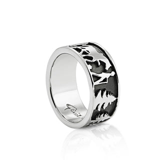 Sterling Silver Edelweiss Ring with the Cheesemaker and his Cows by Gexist®