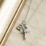 Sterling Silver Egyptian Ankh Serpent Necklace (MZA040) by Gexist®