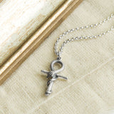 Sterling Silver Egyptian Ankh Serpent Necklace (MZA040) by Gexist®