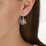 Sterling Silver Filigree Rose Earrings (MF485E) by Gexist®