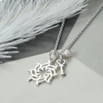 Sterling Silver Fire Star Necklace (MF513P) by Gexist®
