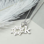 Sterling Silver Fire Star Necklace (MF513P) by Gexist®