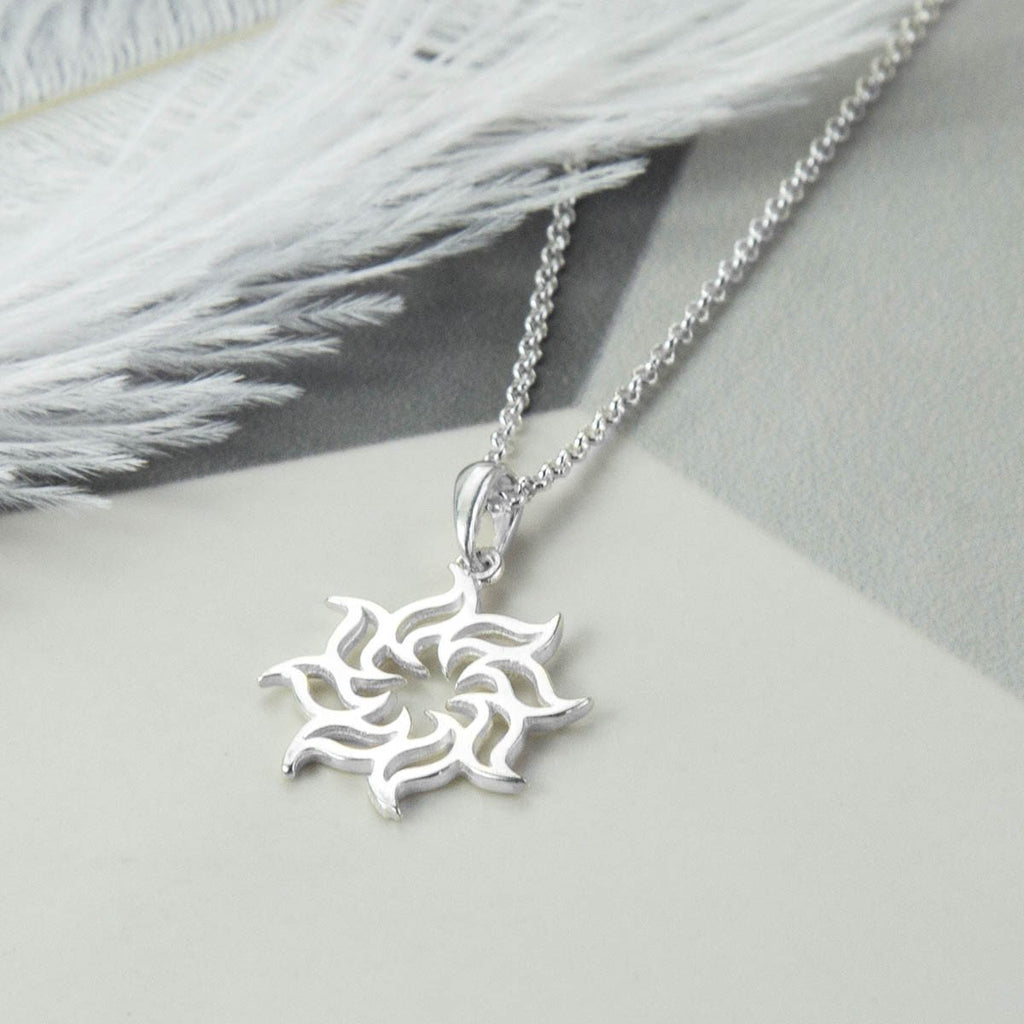 Sterling Silver Fire Star Necklace (MF513P) by Gexist®